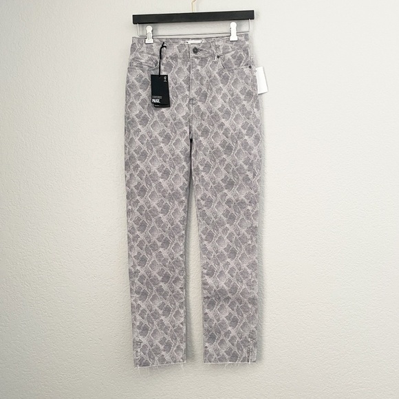 Nwt PAIGE Hoxton Slim Snakeskin Jeans Periscope Viper 26 - Picture 5 of 14